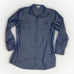 VanHeusen Women’s Casual Navy Button Down Shirt Size X-Large